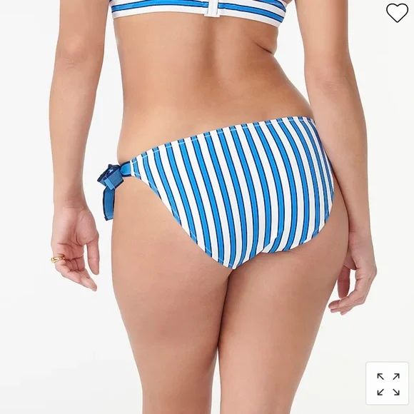 NWT! J. Crew Tie-side surf hipster Bikini Bottom in Cabana Stripe Size 3X/22/24 - Picture 2 of 4